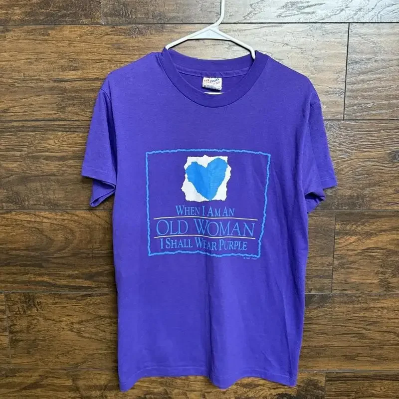 Vintage Poem T Shirt Warning Jenny Joseph Purple
