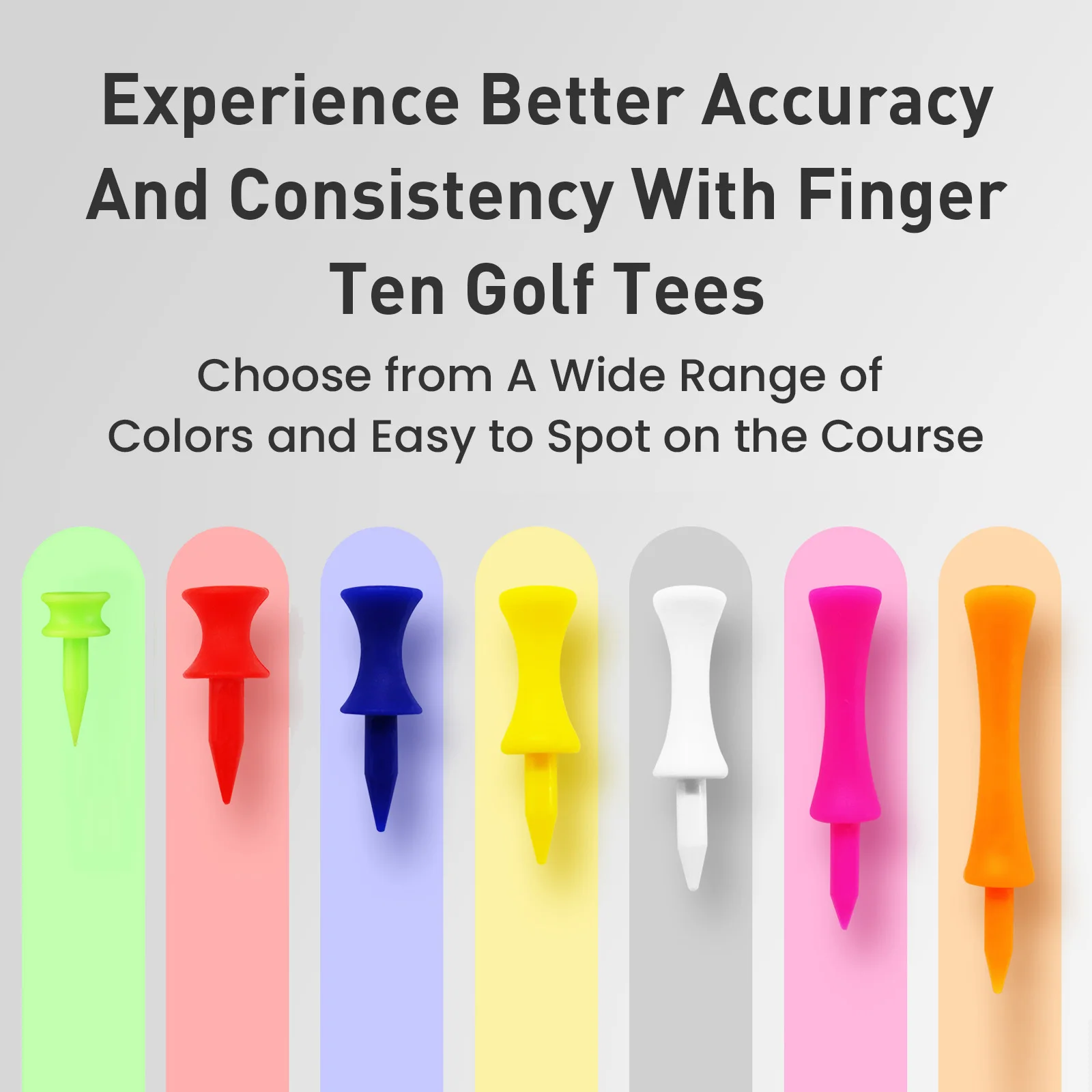 Colorful Plastic Golf Tee Pack 50/100 Pcs Step down Tees for Oversized Driver Irons Hybrids - All Purpose Golf Teeing Solution