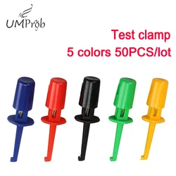 50PCS/lot MLead Wire Kit 5 colorsTest Hook Clip Grabbers Test Probe SMT/SMD IC D20 Cable Welding Clip Hook Test Clip