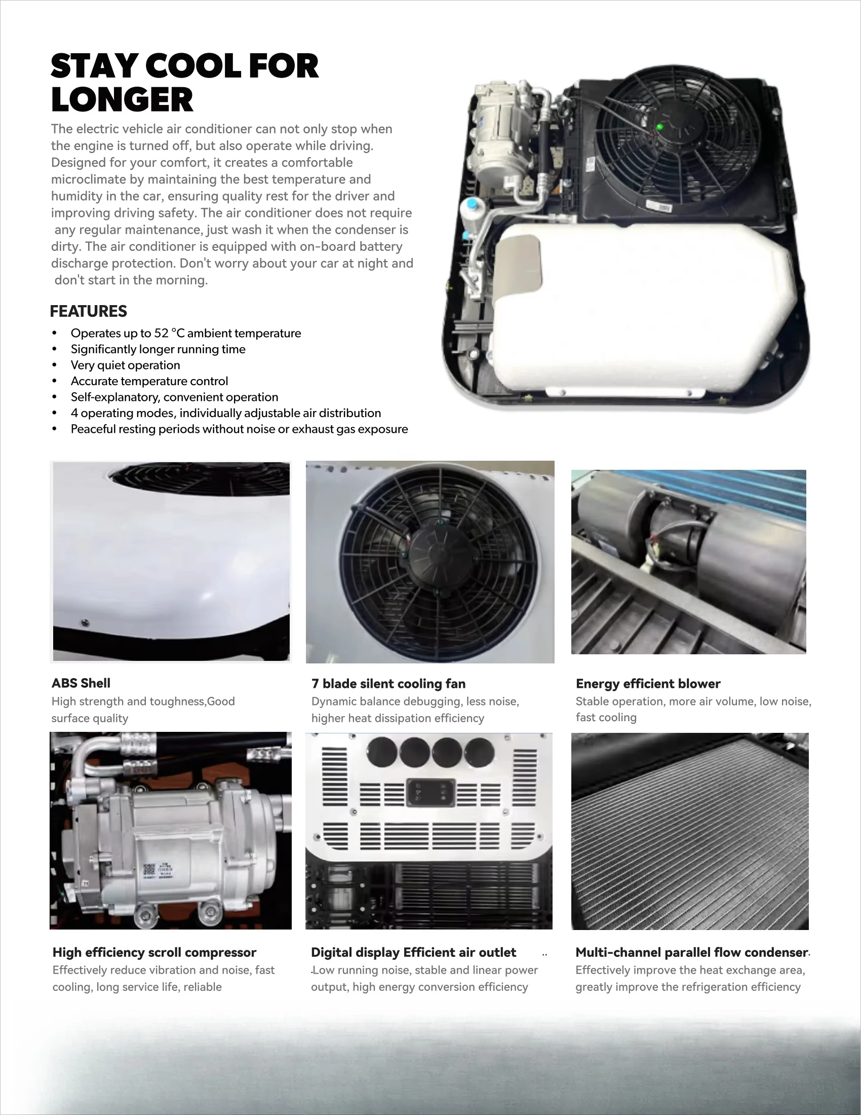 أنظمة مكيف الهواء RV سقف الشاحنة 12 فولت 24 فولت، مواقف السيارات المبردة للسيارة #3