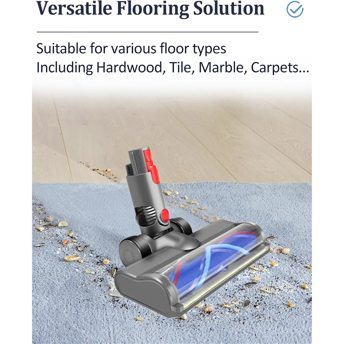 Para Dyson V7 V8 V10 V11 V15 accesorio de vacío cepillo de cabeza de Motor de liberación rápida con luces LED de polvo con bloqueo de interruptor