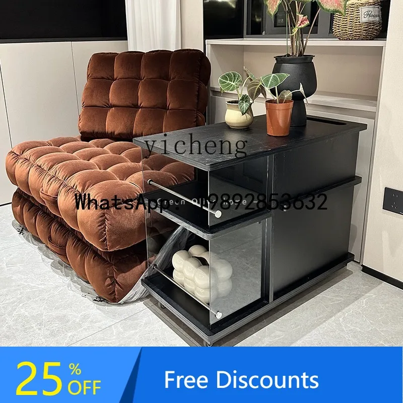 LL light luxury movable tea table living room home trolley tea cabinet multi-functional sofa side cabinet