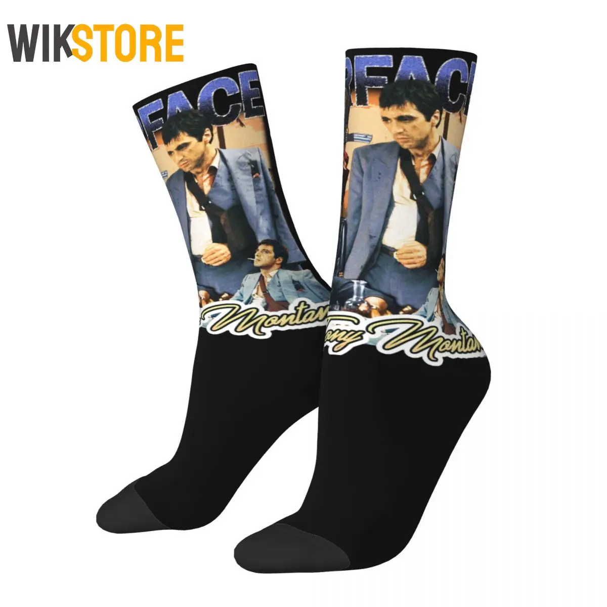 

Men Women Male Socks Novelty Tony Montana Scarface Sock Fashion Graphic Socks Spring Summer Autumn Winter Non-Slip Sport Socks