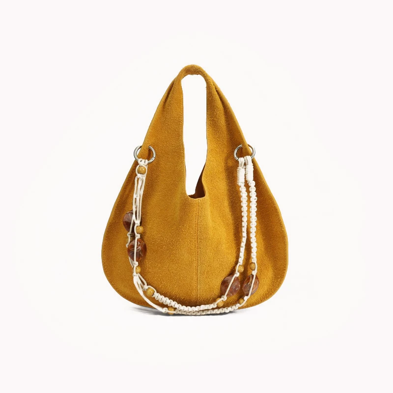 

Suede Women's Handbag 2025 New Niche Design Antique Chain One-Shoulder Crossbody Bag Frosted Cowhide Fashion Handbag