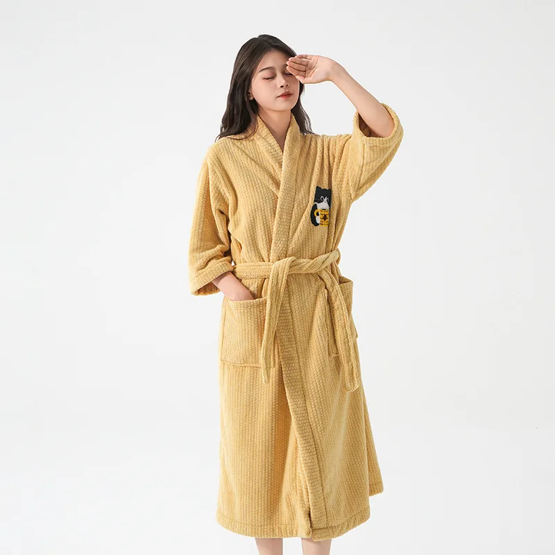

Женский халат из кораллового флиса: мягкий, впитывающий, не линяет, уютная домашняя одежда для дома и отеля