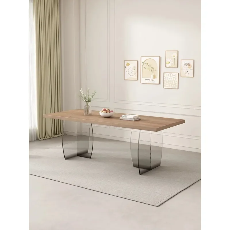 Gradual change acrylic table legs island bracket desk foot support frame T-shaped suspended rock slab coffee table l