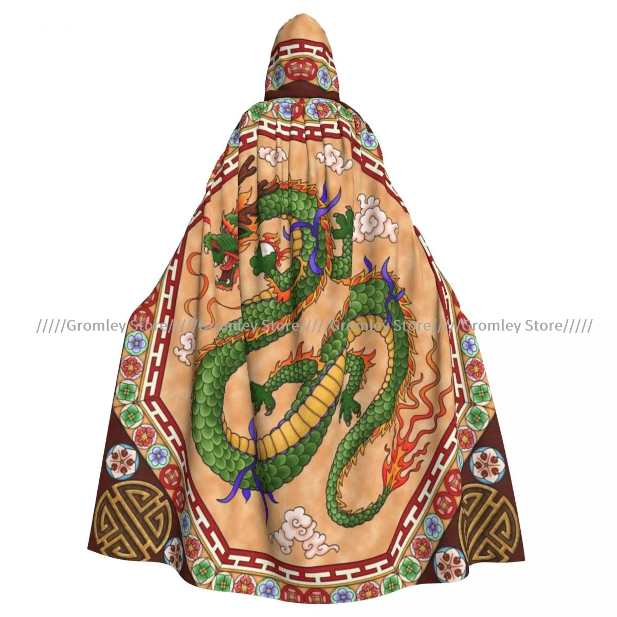 Dragon Witch Cloak Hooded Cosplay Costume Halloween Adult Long Party Cape - view 2