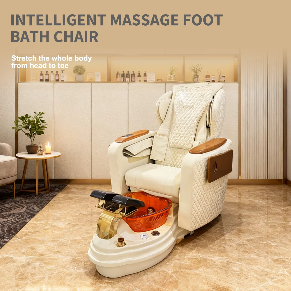 أثاث صالون تجميل حديث فاخر عصري مع كرسي باديكير لتدليك القدم #2