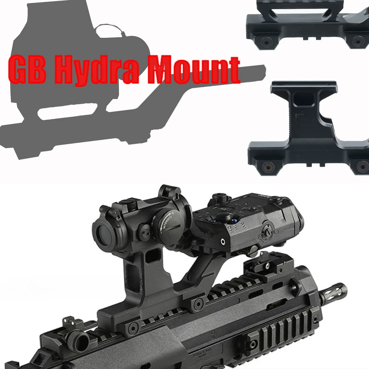 Support tactique GB Hyd Mount UNITY FTC pour montage de lunette G33 G43, compatible avec les viseurs holographiques Red Dot 551 552 553 558