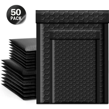 50pcs Black Bubble Mailer Bubble Padded Mailing Envelopes Mailers Poly Self Seal Shipping Bag Bubble Padding Bubble