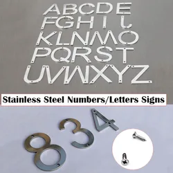 50mm Stainless Steel House Numbers Letters With Screws Metal Digital Label Door Plates Number Signs For Mailbox Street Numbers