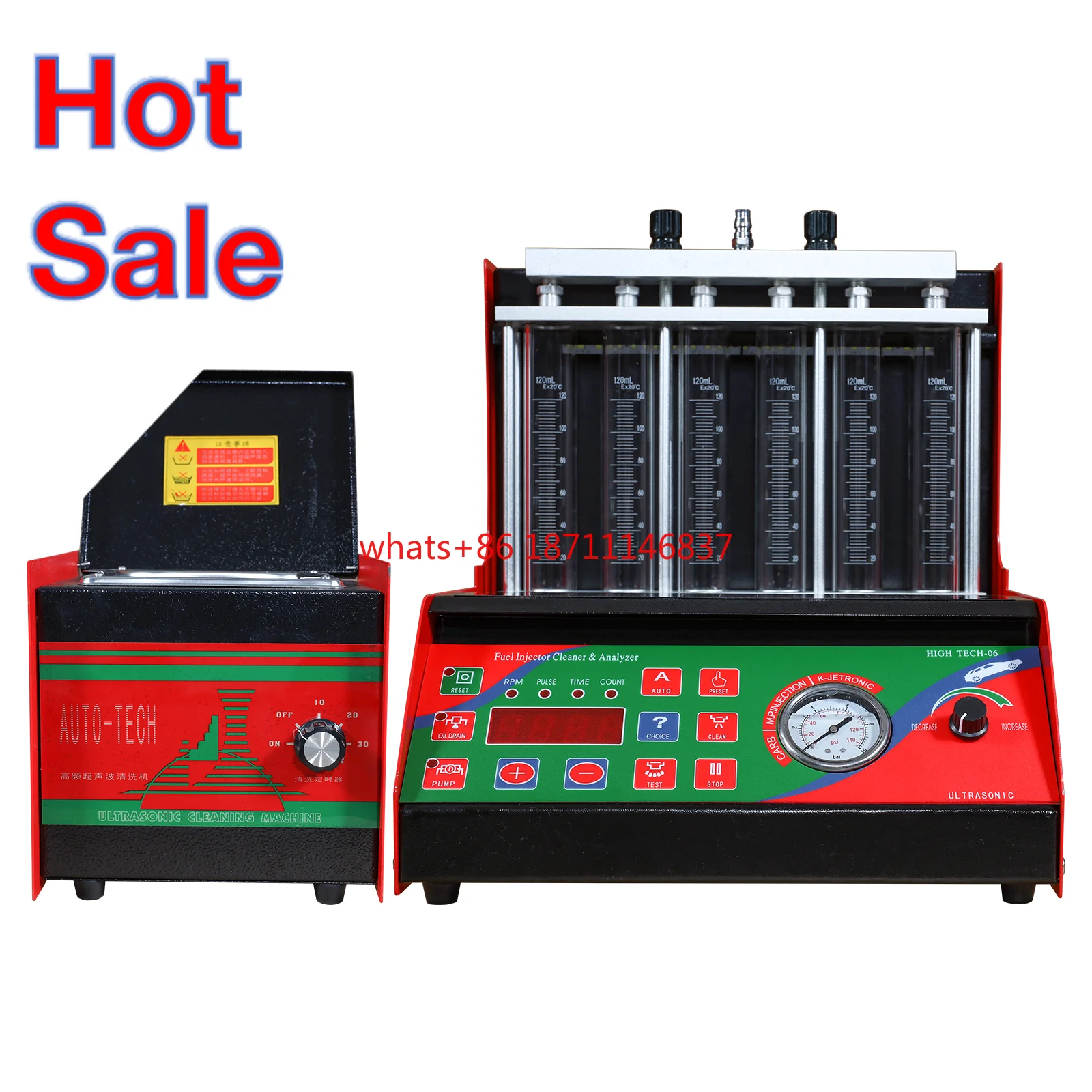 HW-6D auto ultrasonic gasoline fuel system injector cleaner tester&fuel injector nozzle tester