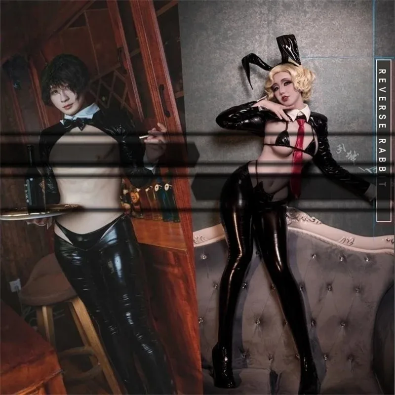 

aaa12 3Original Design Leather Reverse Rabbit Costume PU Bunny Girl Uniforms Sets Lingeries Sexy Cosplay