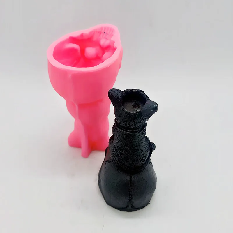 سيليكون قالب الشمعدان الجمجمة الله القط diy بها بنفسك الراتنج الجص الشمعدان نموذج هالوين الديكور أداة