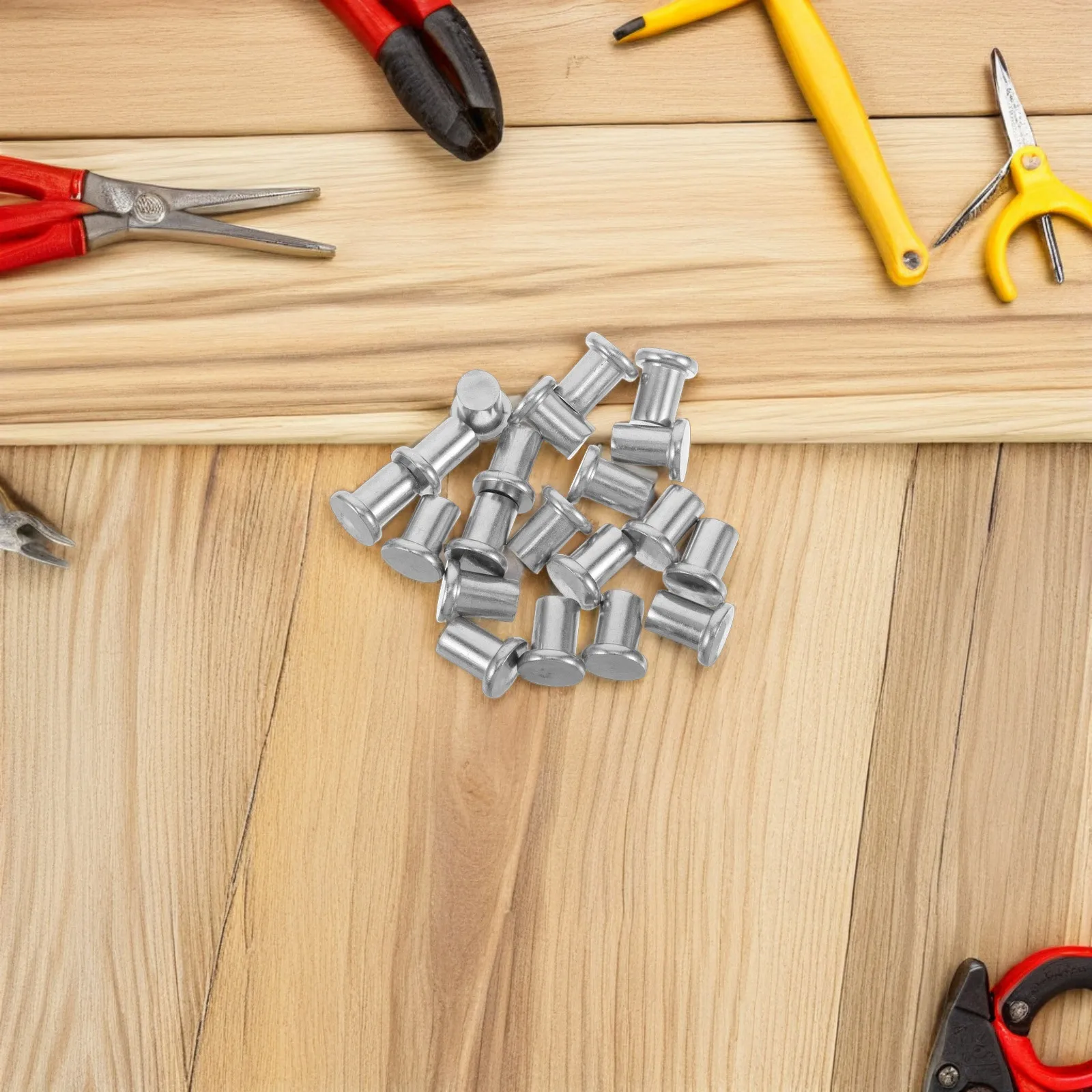 

20Pcs Stainless Steel Rivets Flat Head Solid Metal Rivet Kit for DIY Crafts Wood Projects Rivet Kit Rivets for Wood