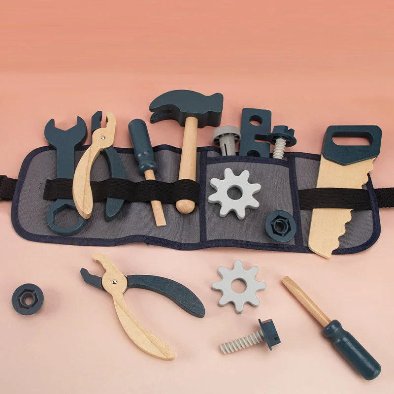 Enfants semblant jouer jouet outil jeu de rôle jouets éducatifs 3-6 ans garçons en bois Simulation enfants réparateur taille sac ensemble