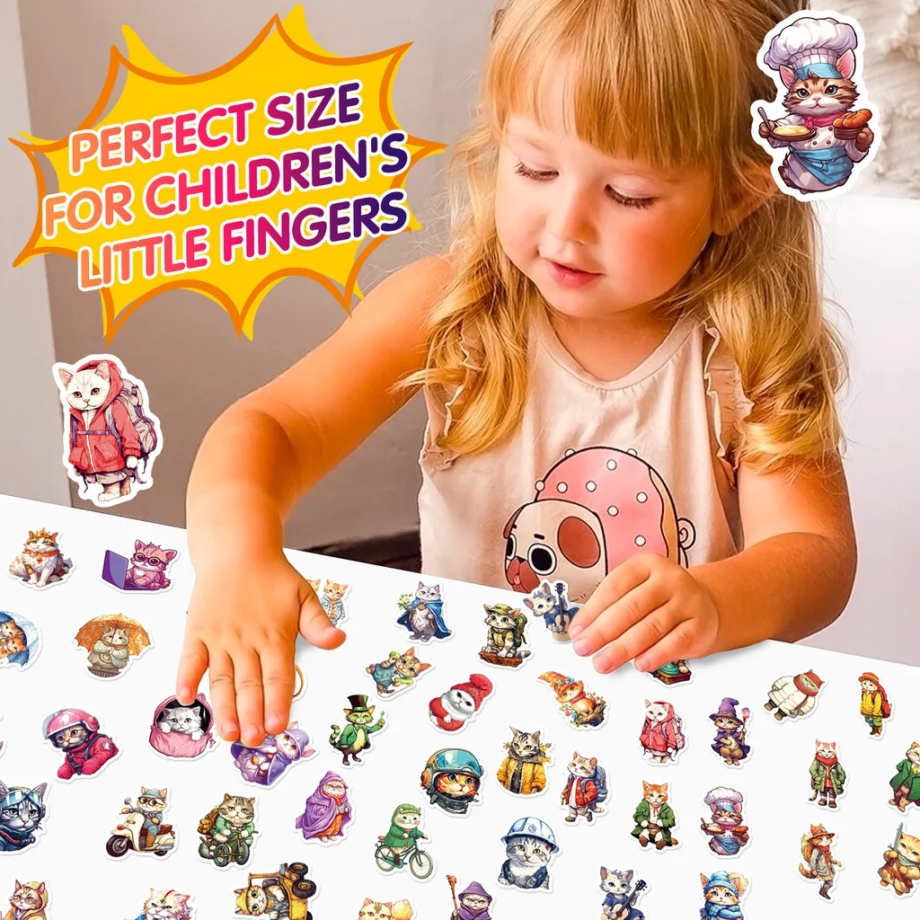 สติกเกอร์แมวเท่ๆ 50 ชิ้น สำหรับตกแต่งกระเป๋าเดินทาง เคสมือถือ แล็ปท็อป โน้ตบุ๊ก ของขวัญสำหรับเด็ก ร้าน BulingBulingStickers