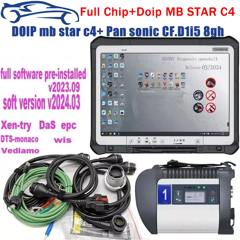 MB Star C4 SD Connect C4 full chip MB SD Compact 4 Wifi diagnostic tool with Software SSD With laptop for car/trucks Ready