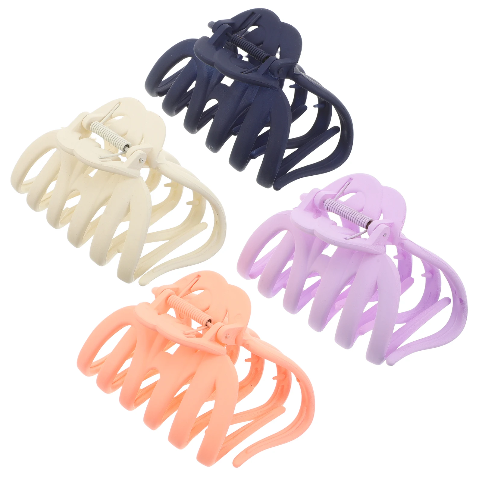 

4pcs Stylish Claw Clips For Women Girls Colorful Large Thick Matte Finish Anti-Slip Accessories Multifunctional Claw Clamps