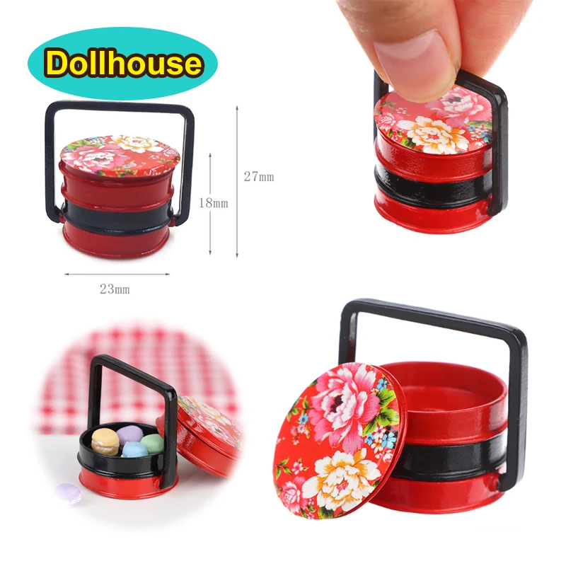 

1:12 Dollhouse Miniature Lunch Box Simulation Plastic Storage Box Mini Fresh Keeping Box Food Toy Model Kitchen Tableware Decor
