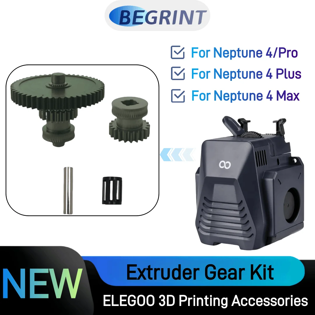 Neptune 4/Pro/Plus/Max Extruder Gear Kit Hardened Mold Steel Upgrade Parts for ELEGOO Neptune 4 Series Extruder 3D Print parts