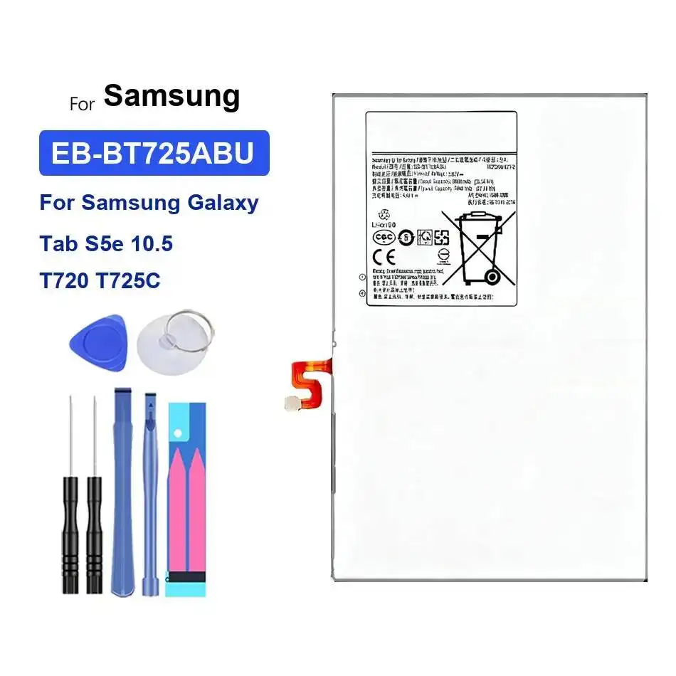 

EB-BT725ABU Высокосовместимый аккумулятор для планшета 7040 мАч для Samsung Galaxy Tab S5e 10,5 T720 T725C