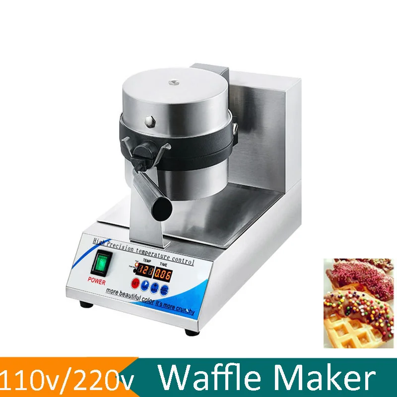 Waffle Maker Machine Bubble Egg Cake Oven Digital Temperature Control Rotating Belgian Waffle Maker Mini Sandwich Bread Toaster