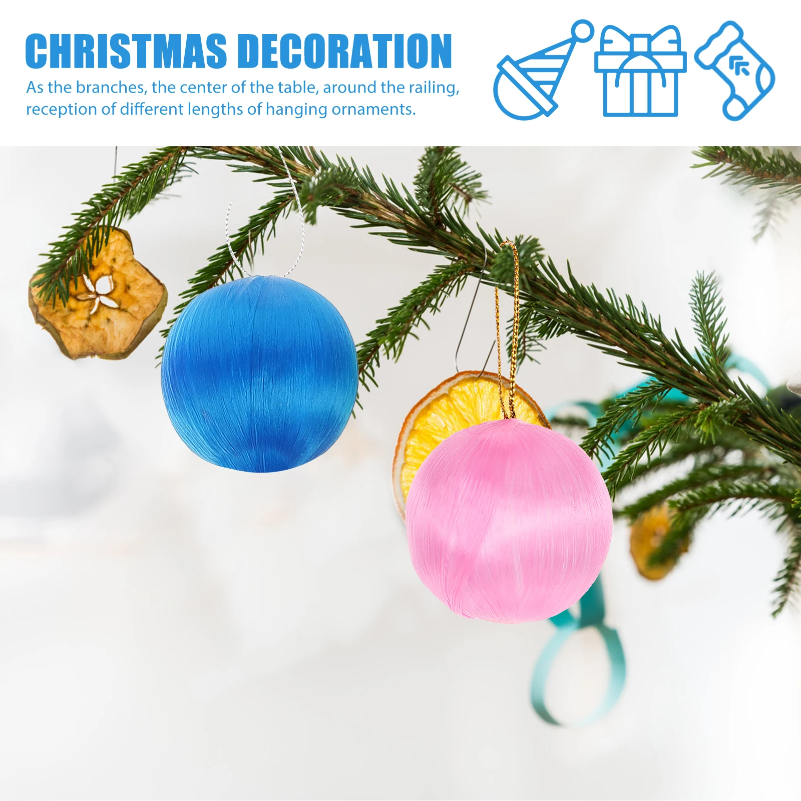 

30pcs Christmas Snow Globe Pendant Decorations Colored Thread Balls Silk Ball naments Tree Gadgets Outdoor Festive