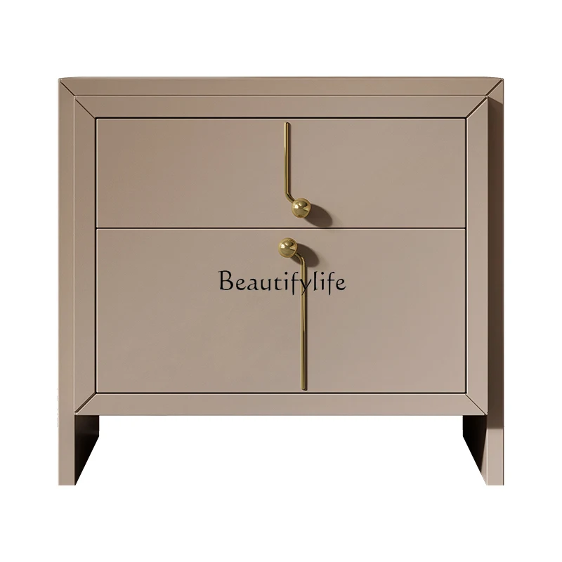 

Bedside table simple modern light luxury minimalist bedroom paint bedside table