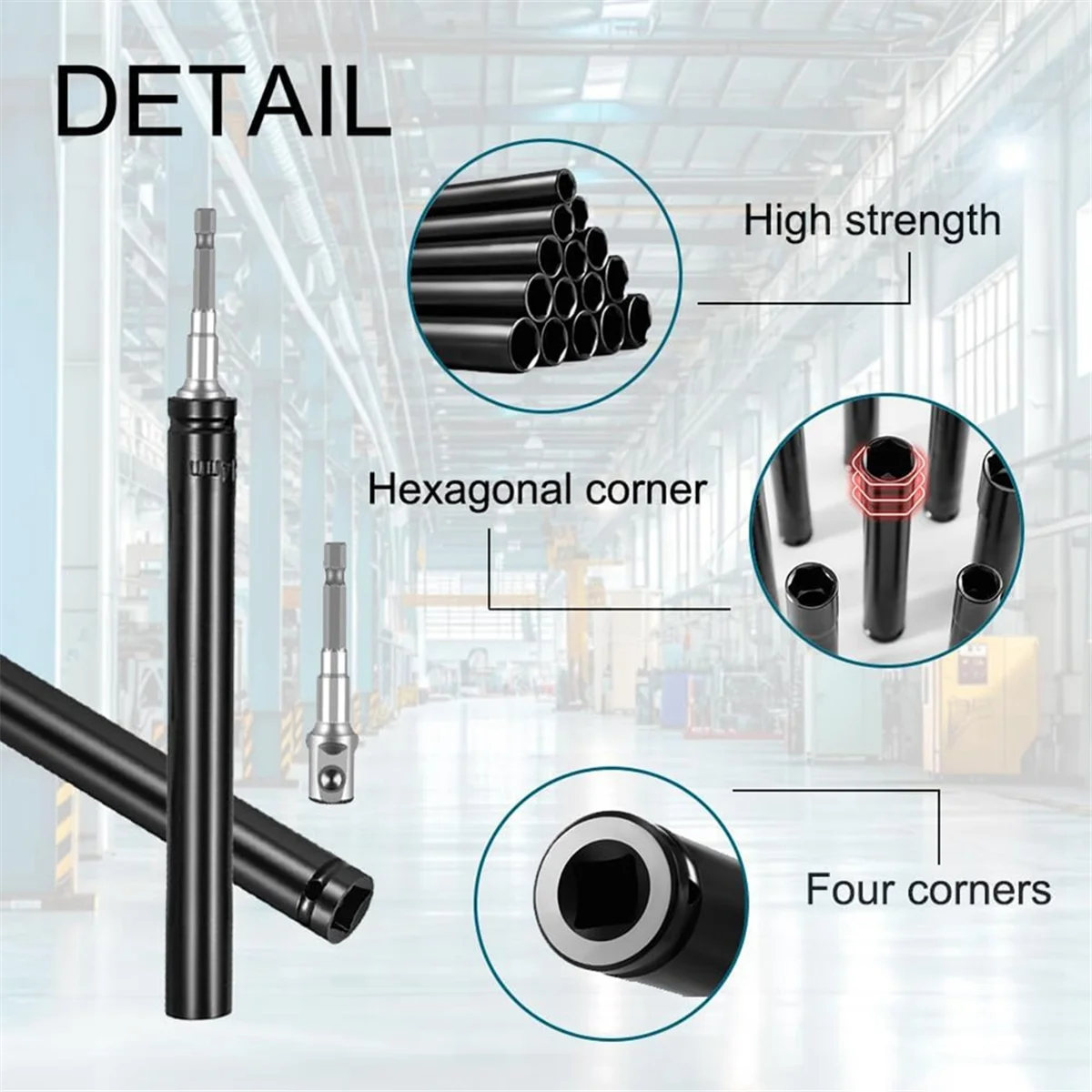 A56XQ 9/16 นิ้ว (14 มม.) Power Nut Driver, 12 นิ้ว Nut Runner Hollow ซ็อกเก็ต 1/4 นิ้ว Hex Shank, fit สลักเกลียวยาวและท่อ