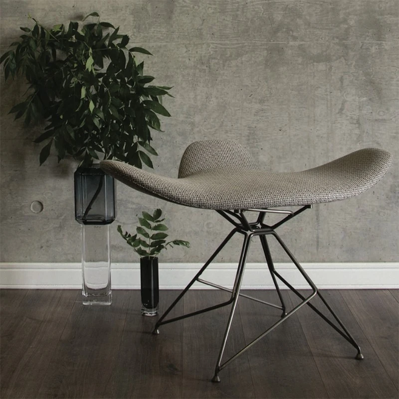 Airplane chair, simple Nordic modern, bedroom living room black iron frame, design airplane chair