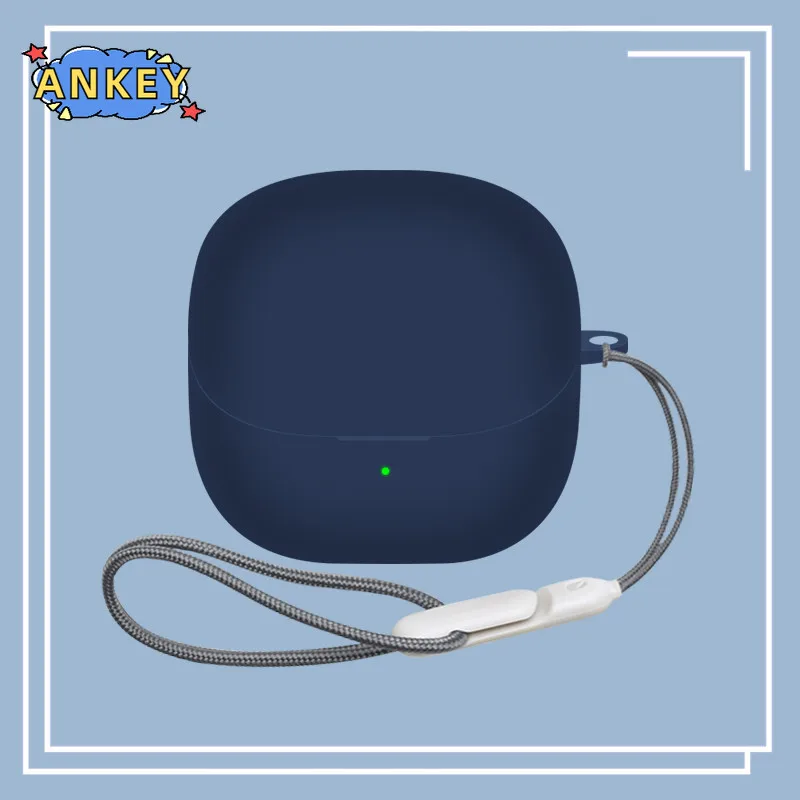 

Силиконовые чехлы для QCY MeloBuds N60 с крючком, защитный противоударный чехол для беспроводных наушников с ремешком