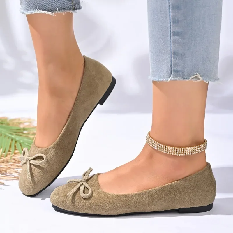 

Shoes for Women 2025 New Shallow Women's Flats Fashion Butterfly-knot Plus Size Light Concise Comfortable Casual Flat Shoes