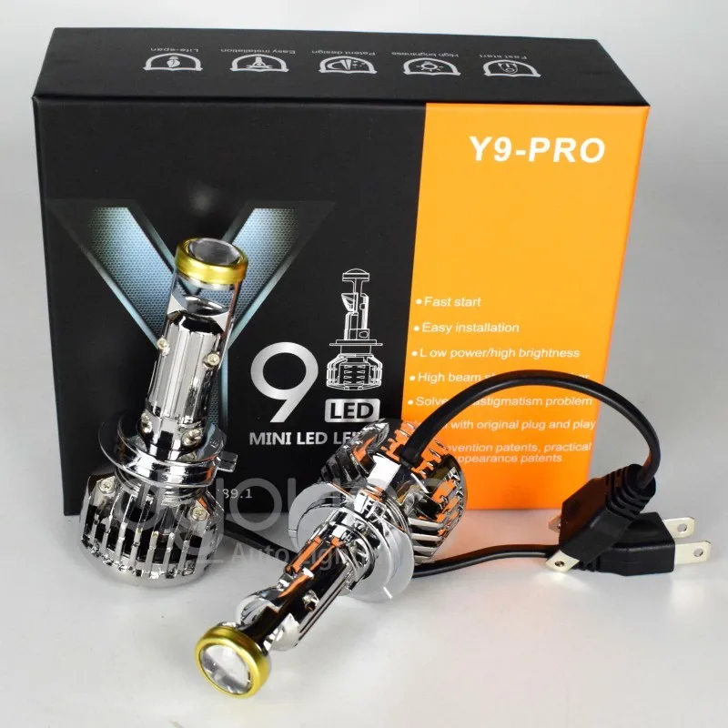 LED H4 9003 Automobile Headlight H11 LED H7 9005 9006 mini projector lens car Styling headlight Bulbs 6000K  Focused Light Y6 view 2