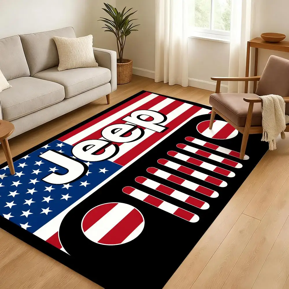 J-Jeeps-S Logo Banner Gifts Floor Mat Soft Thickened Absorbent Non-Slip Bedroom Living Room Door Mat Home Decor Flannel Rugs