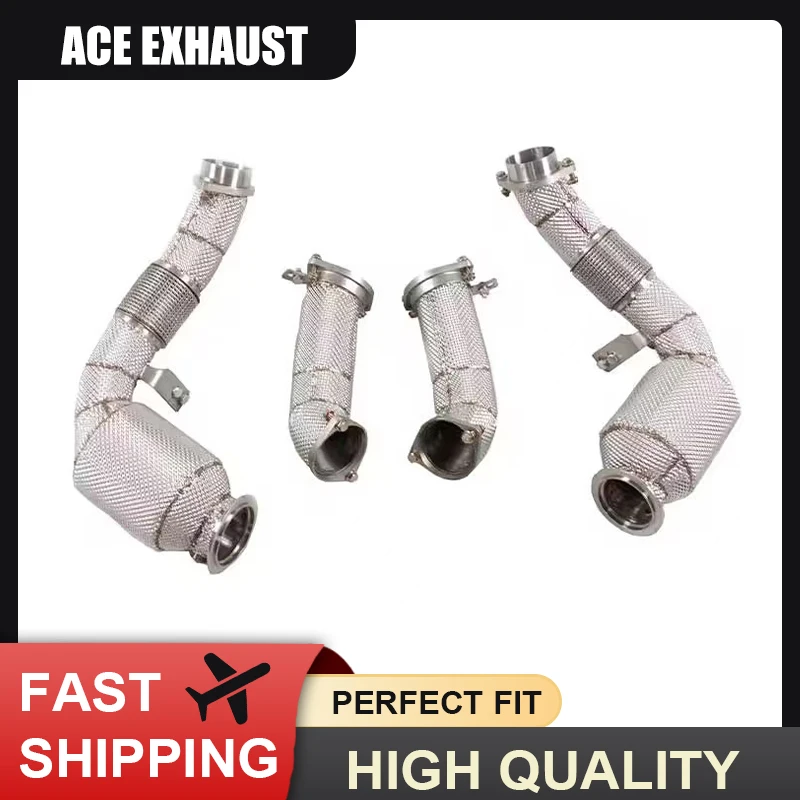 

ACE Exhaust Systems High Performance SUS304 Downpipe for BMW F95 X5M F96 X6M 4.4T LCi S68 Exhaust Pipe With Heat Shield