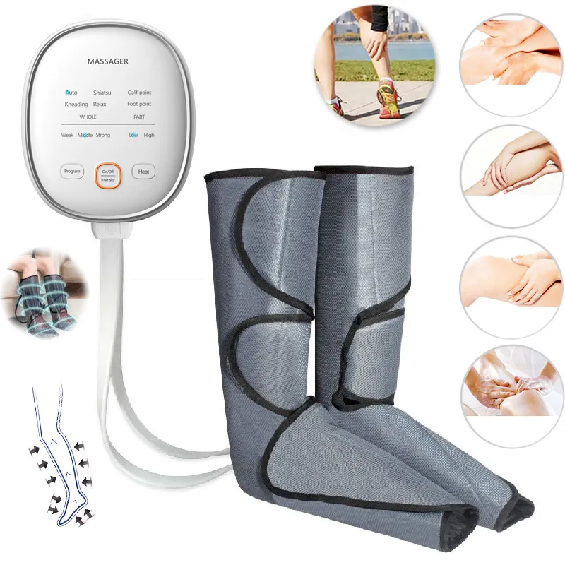 

Leg Air Compression Massager Heated for Foot and Calf Circulation with Handheld Controller 3 Intensities 2 Modes 2 Temperatures