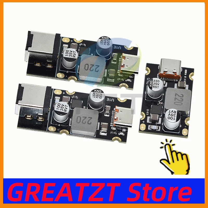 GREATZT 1/2/4PCS QC4.0 QC3.0 Type-C USB PD65W Fast Charging Adapter Module DC8-32V 3.25A 65W Step Down Module