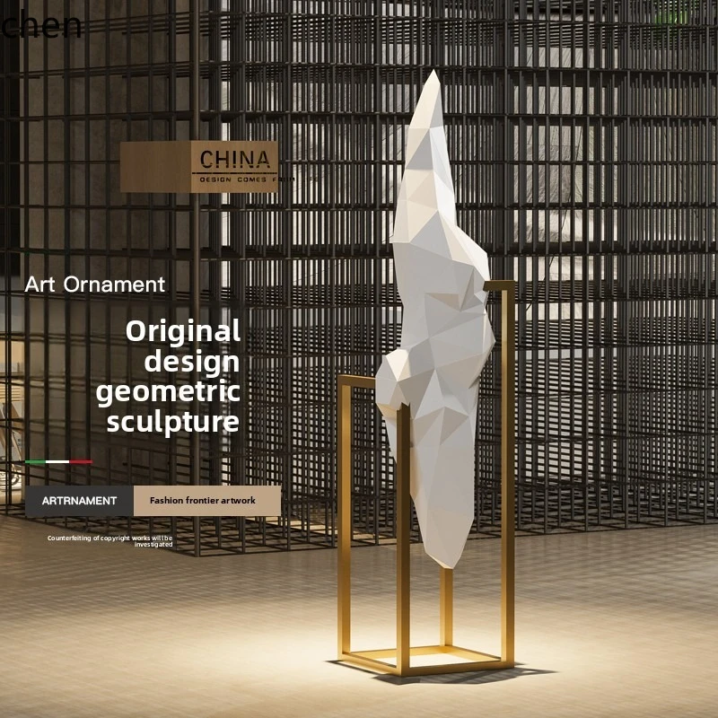 

LXC Fiberglass Geometric Floor Ornament Soft Decoration Large Sculpture Art Hotel Club Rotating Staircase
