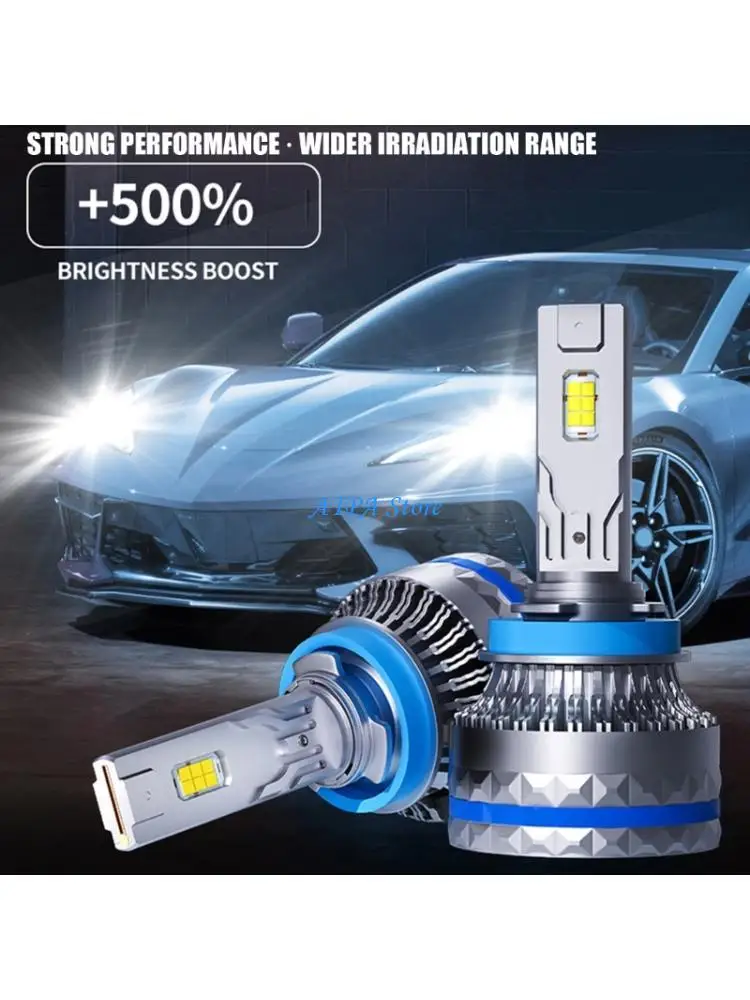 U13C Automotive Headlight Bulbs H11 H8 H9, 24000LM 2 Pack Aluminum Lights Bulb with Cooling Fins for Daily Driving