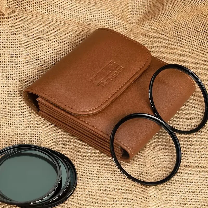 7artisans 5-карманная сумка для хранения фильтров из искусственной кожи, устойчивая к царапинам, защитная сумка для фильтров, противоударная, пылезащитная