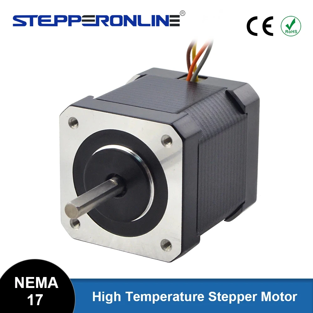 High Temperature Nema 17 Stepper Motor 48mm 2.5A 4-lead (17HS19-2504S) Insulation Class H 180℃ for CNC Extruder 3D Printer