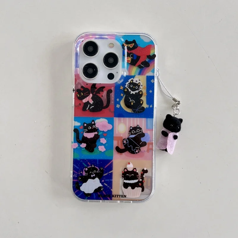 

Glitter Black Cats Shockproof Phone Case for IPhone 16 16Pro 16Promax 15 15Pro 15Promax 13 13Pro 13Promax 14 14Pro 14Promax, New