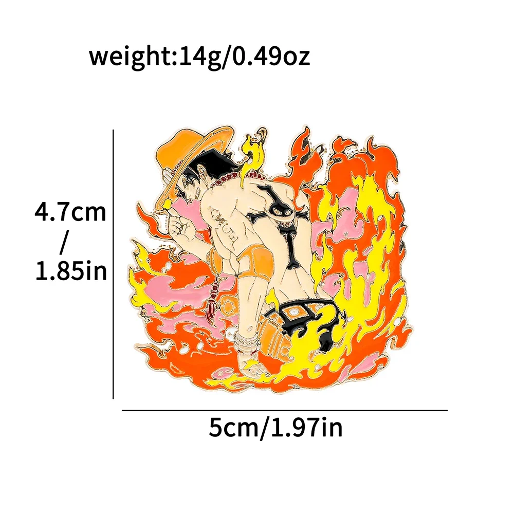 1 Pc Classics Anime Brooch Personality Ace Character Enamel Pin Metal Badge Jewelry Backpack Clothing Accessories Gift view 5