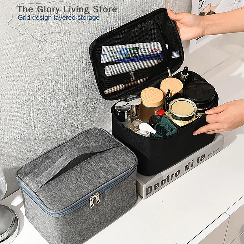 Bolsa de cosméticos catiónica de gran capacidad para hombre, práctica bolsa de aseo de viaje, bolsa de almacenamiento de viaje al aire libre, estuche de maquillaje impermeable para mujer