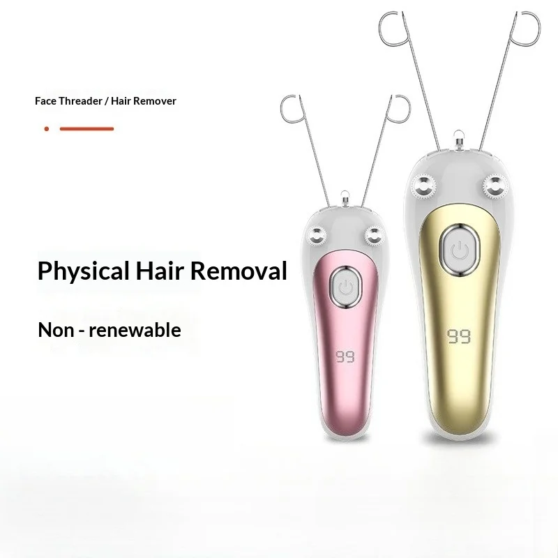 Electric Facial Threading Hair Remover, Portable Whole Body Epilator with LED Light & Type-C Charging, Gentle Skin Care.