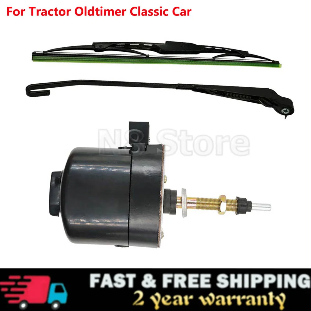 

12V Universal Windscreen Wiper Motor 105° Arm Blade Fit For Tractor Boat Oldtimer Classic Car NEW