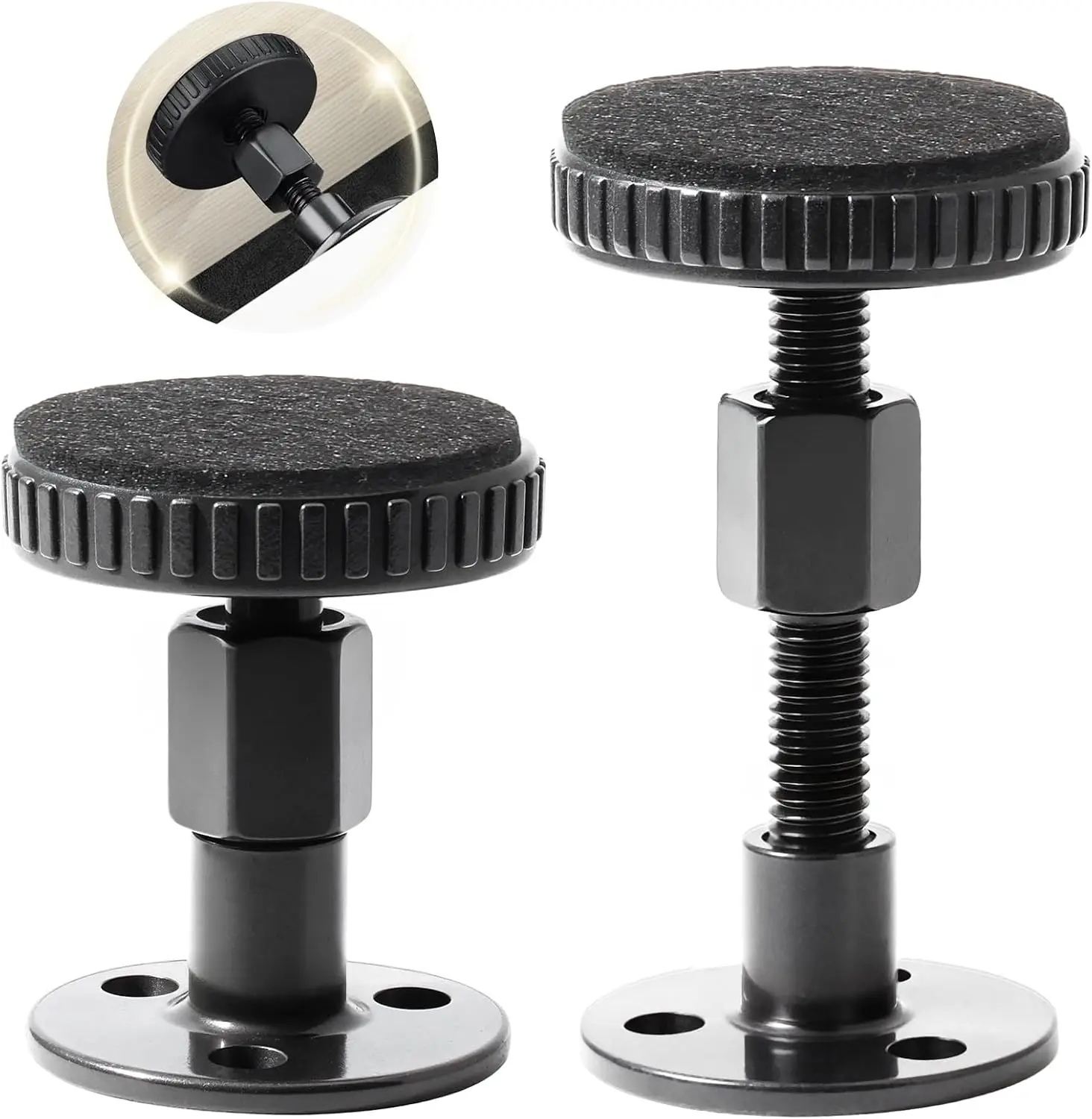 Adjustable Threaded Bed Frame Anti-Shake Tool, 27-64mm, Black, 2 Pcs