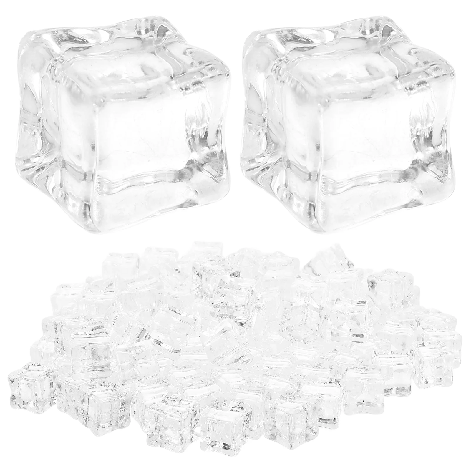 

130pcs Simulated Ice Cubes Decoration Vase Fillers Clear Acrylic Fake Ice Rocks For Table Scatter Centerpiece Bar Props Cocktail