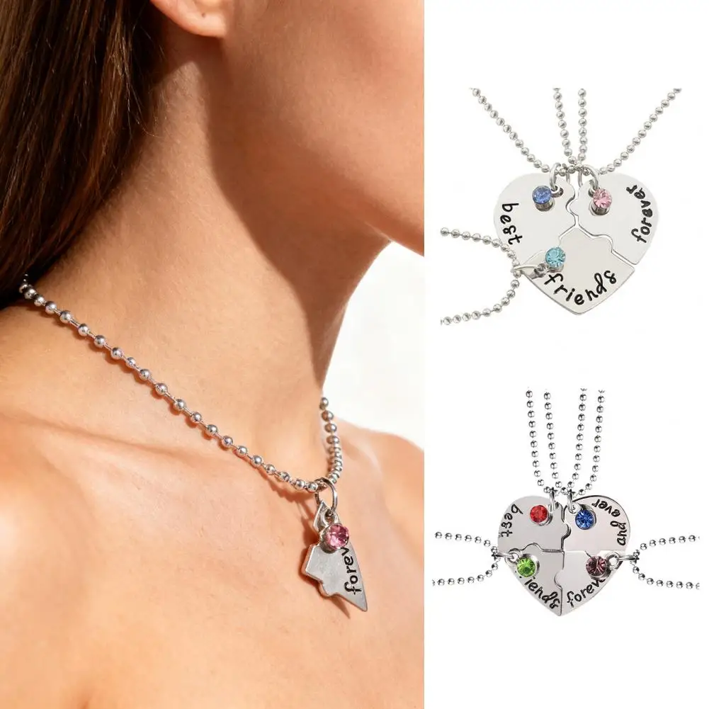 Best Friend 3/4 Piece Set Necklace BFF Necklace Female Love Friendship Pendant Choker Fashion Men And Women Jewelry Gift 2025